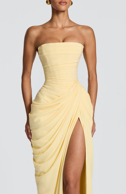 Jehanne | Robe Longue Bustier Corset Fendue