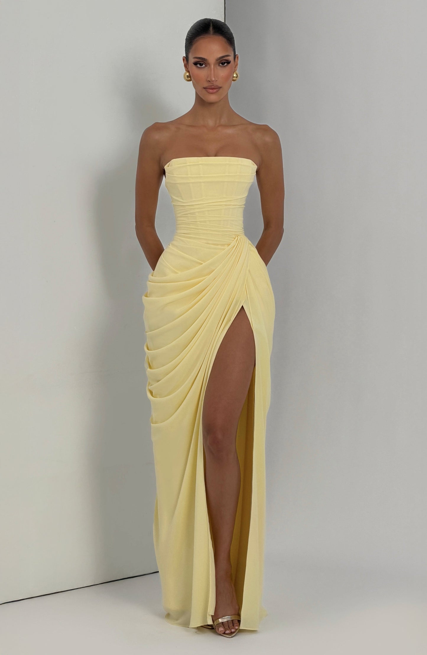 Jehanne | Robe Longue Bustier Corset Fendue