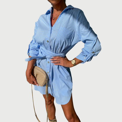 Colombe | Robe Chemise Boutonnée à Manches Longues