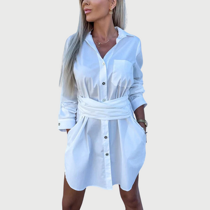 Colombe | Robe Chemise Boutonnée à Manches Longues