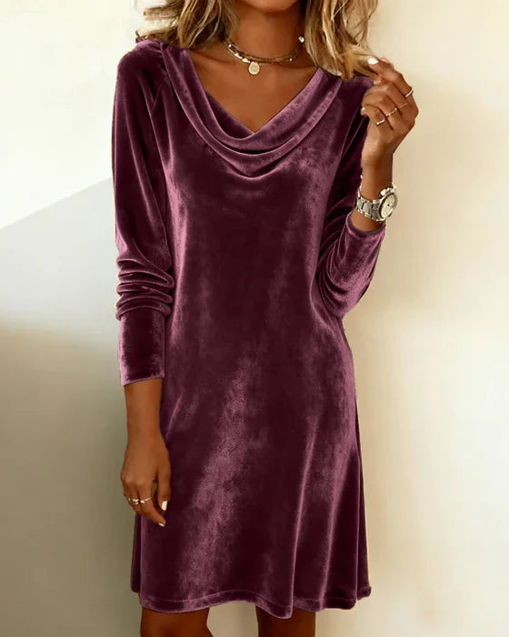 Mauricette | Robe Courte Velours Coupe Ajustée