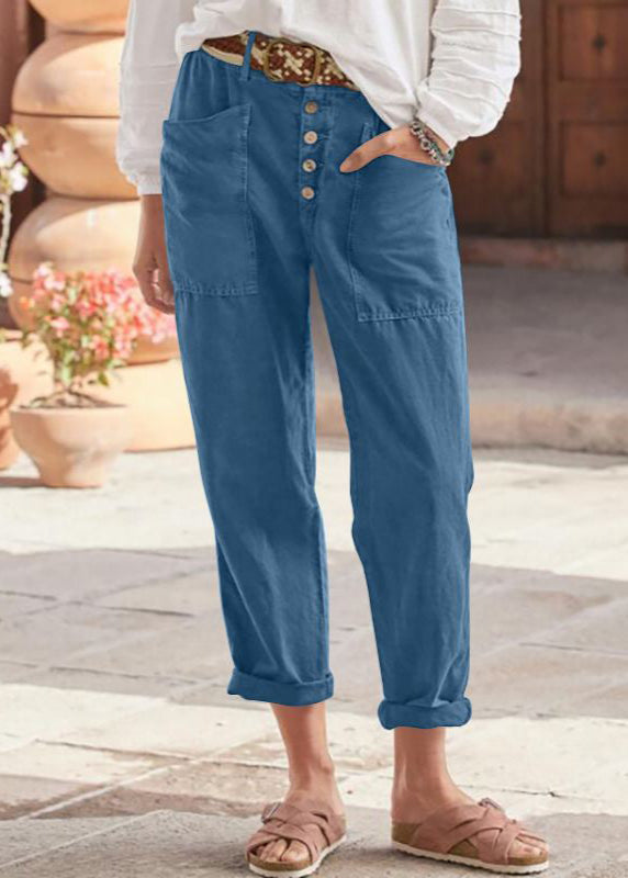 Christiane | Pantalon Fuselé Taille Haute à Boutons