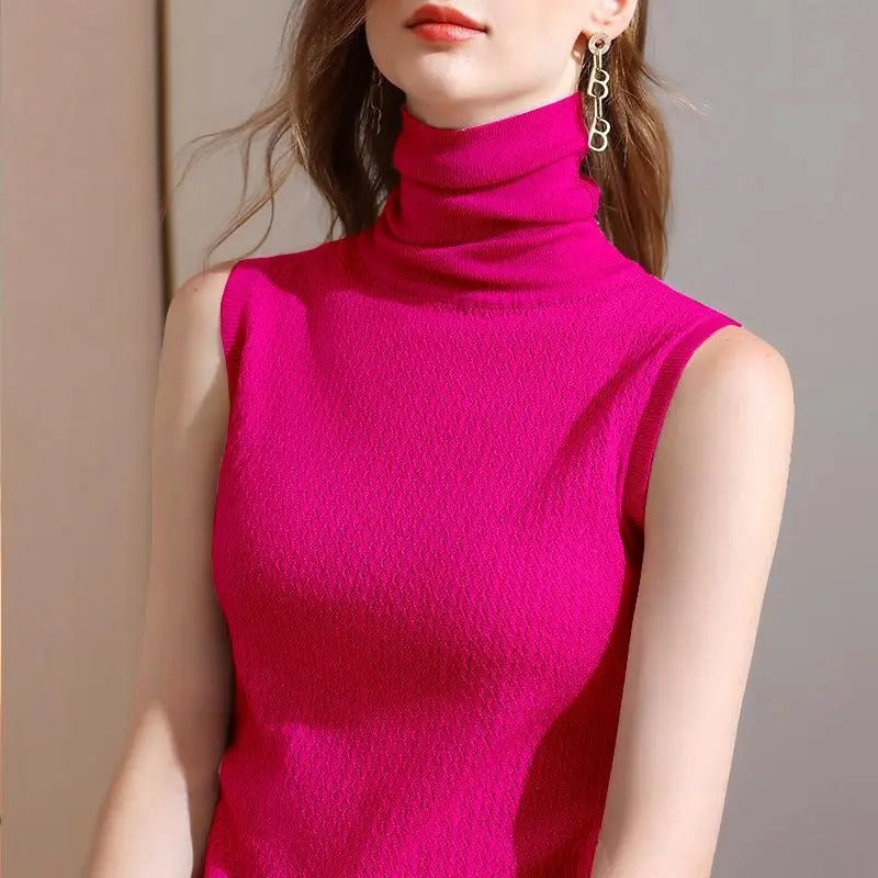 Elise | Top Sans Manches Col Montant
