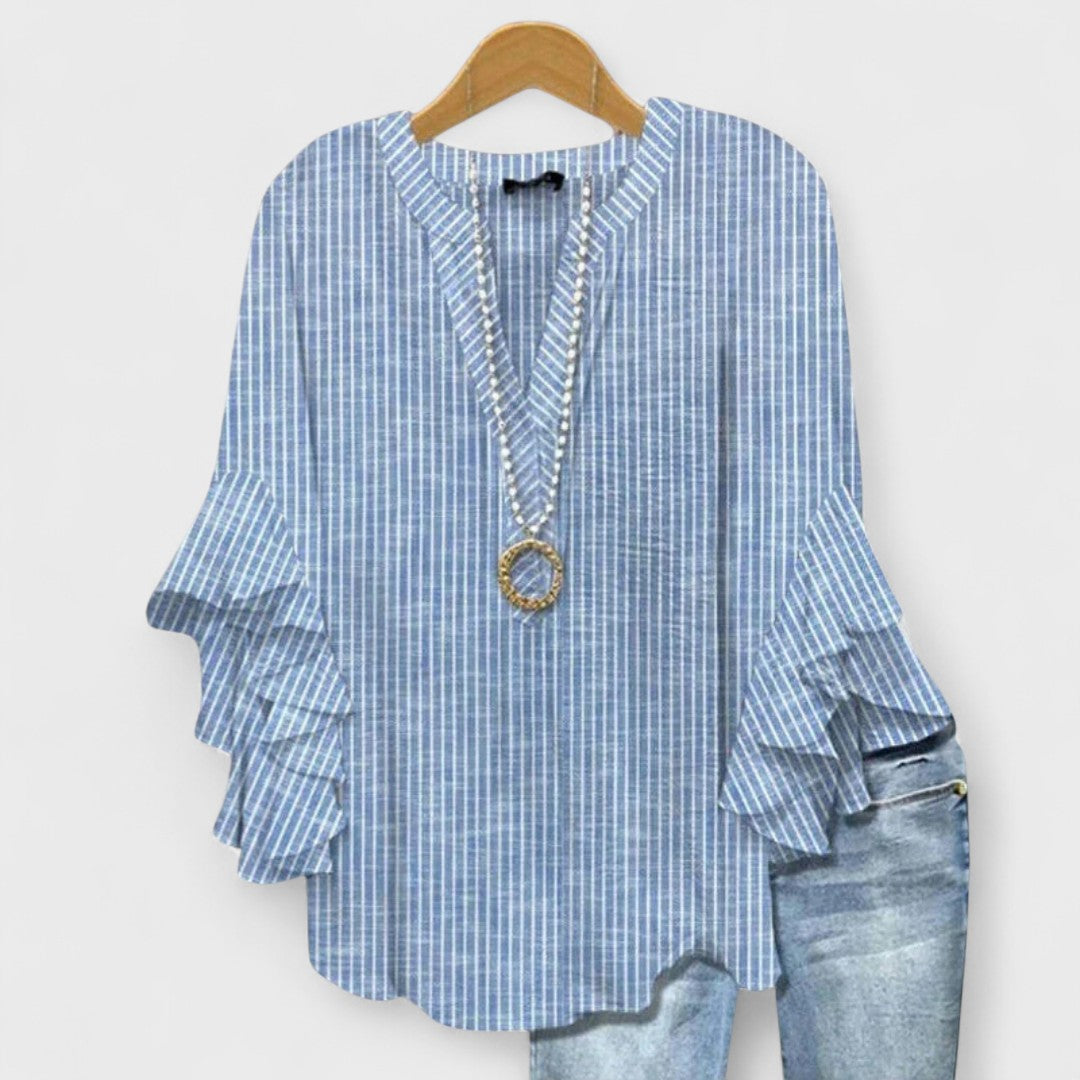 Noémie | Blouse Légère Imprimée Manches Longues pour Été