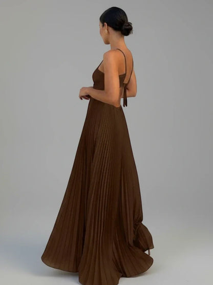 Élisa | Robe Longue Plissée A-Ligne