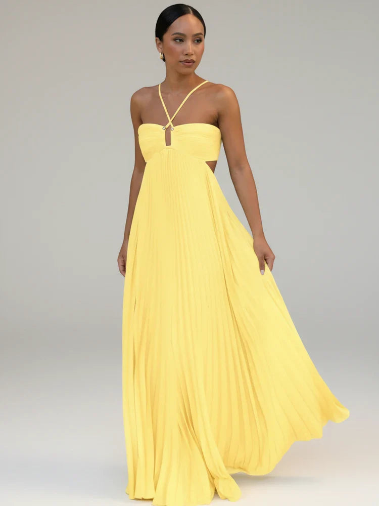 Élisa | Robe Longue Plissée A-Ligne