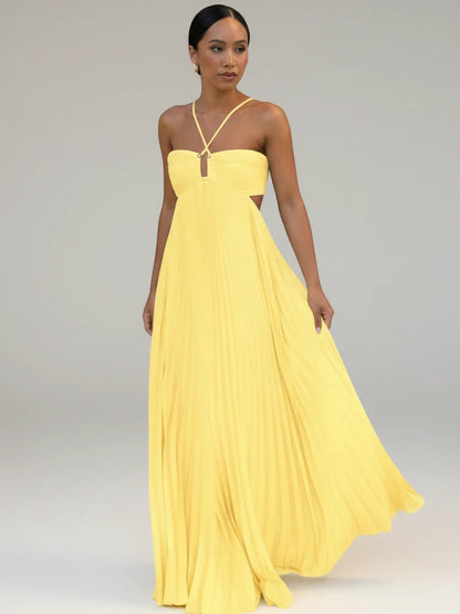 Élisa | Robe Longue Plissée A-Ligne