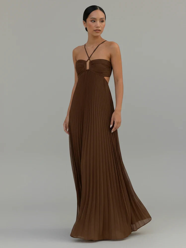 Élisa | Robe Longue Plissée A-Ligne