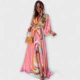 Osanne | Robe Longue Imprimée Multicolore