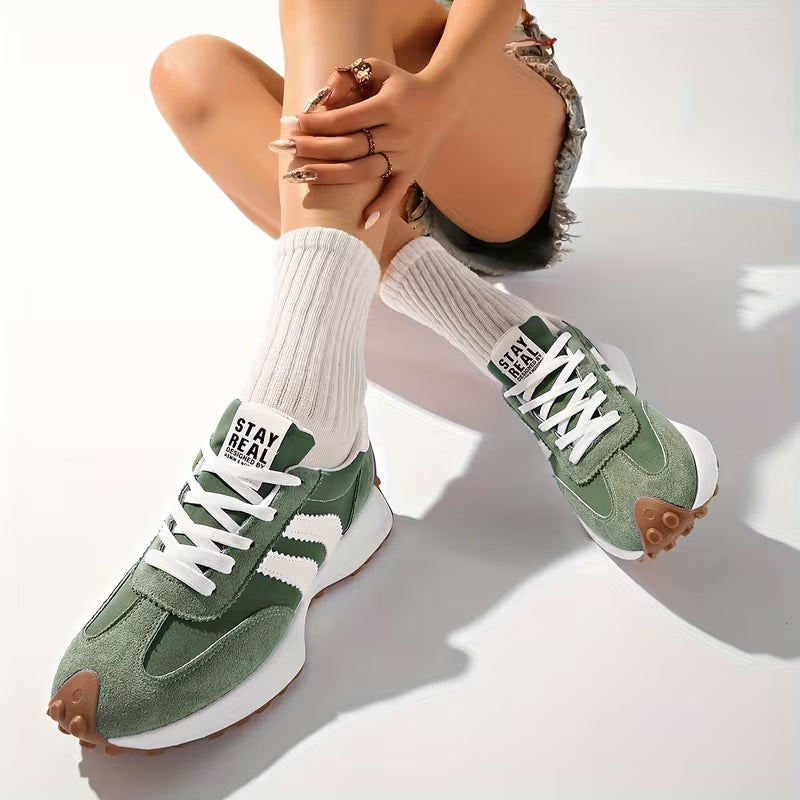 Irmine | Baskets Plateforme Effet Daim Rétro
