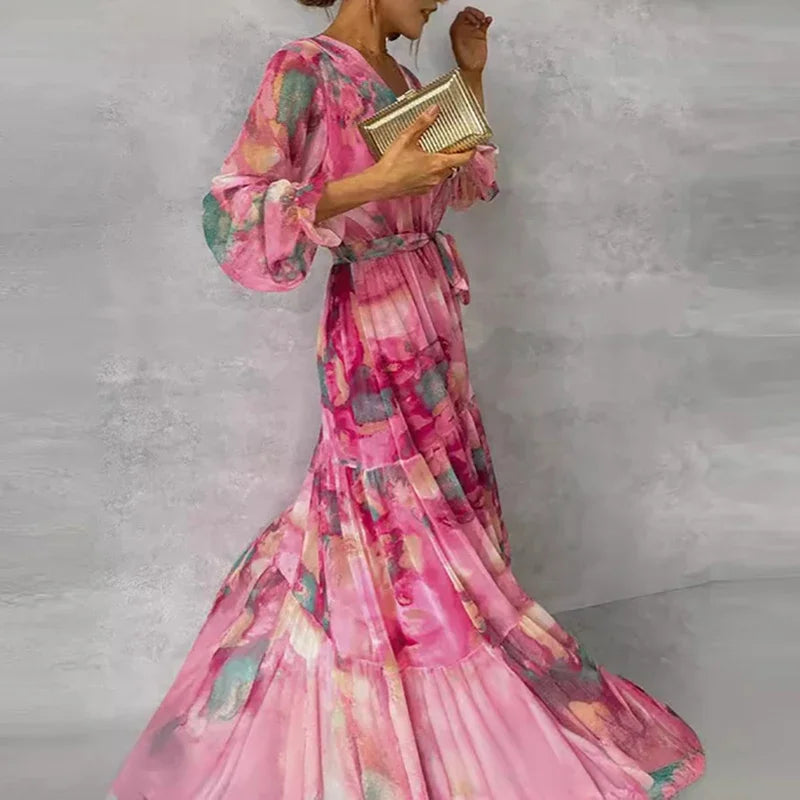 Élodie | Robe Longue Florale Cache-Cœur