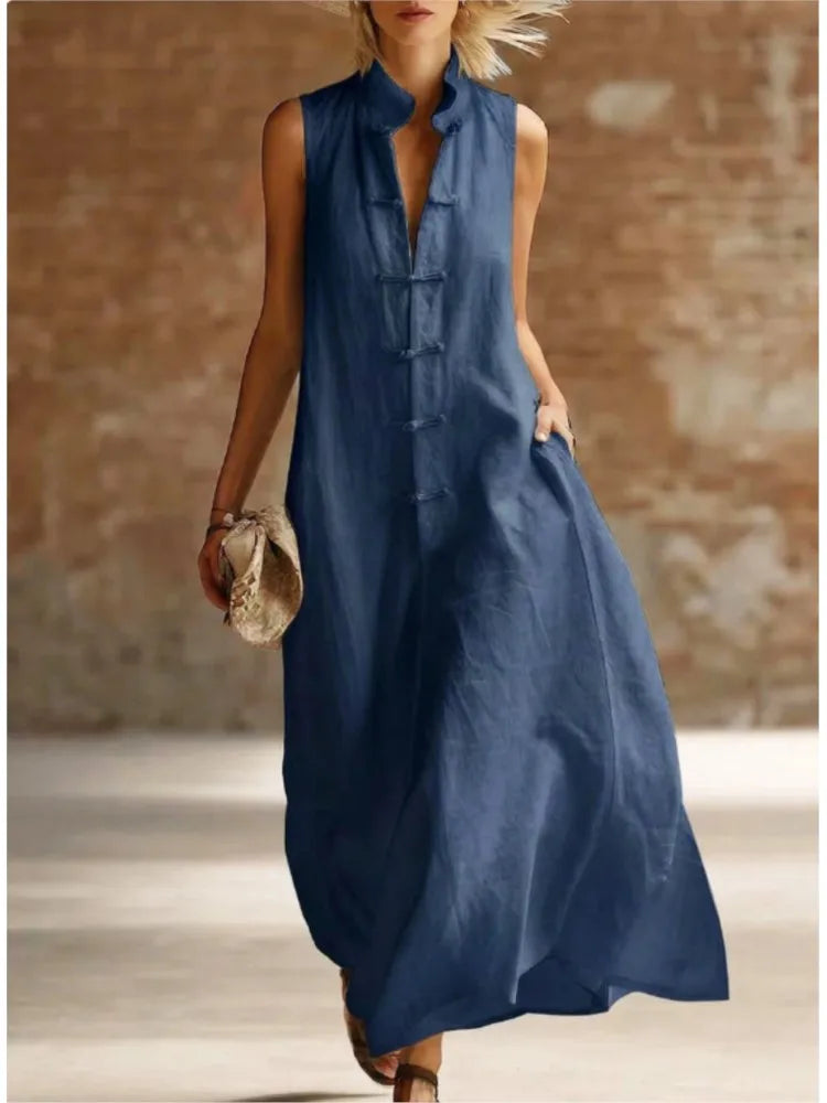 Savina | Robe Longue d’Été Sans Manches