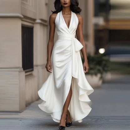 Keltie | Robe Maxi Satinée Dos Nu