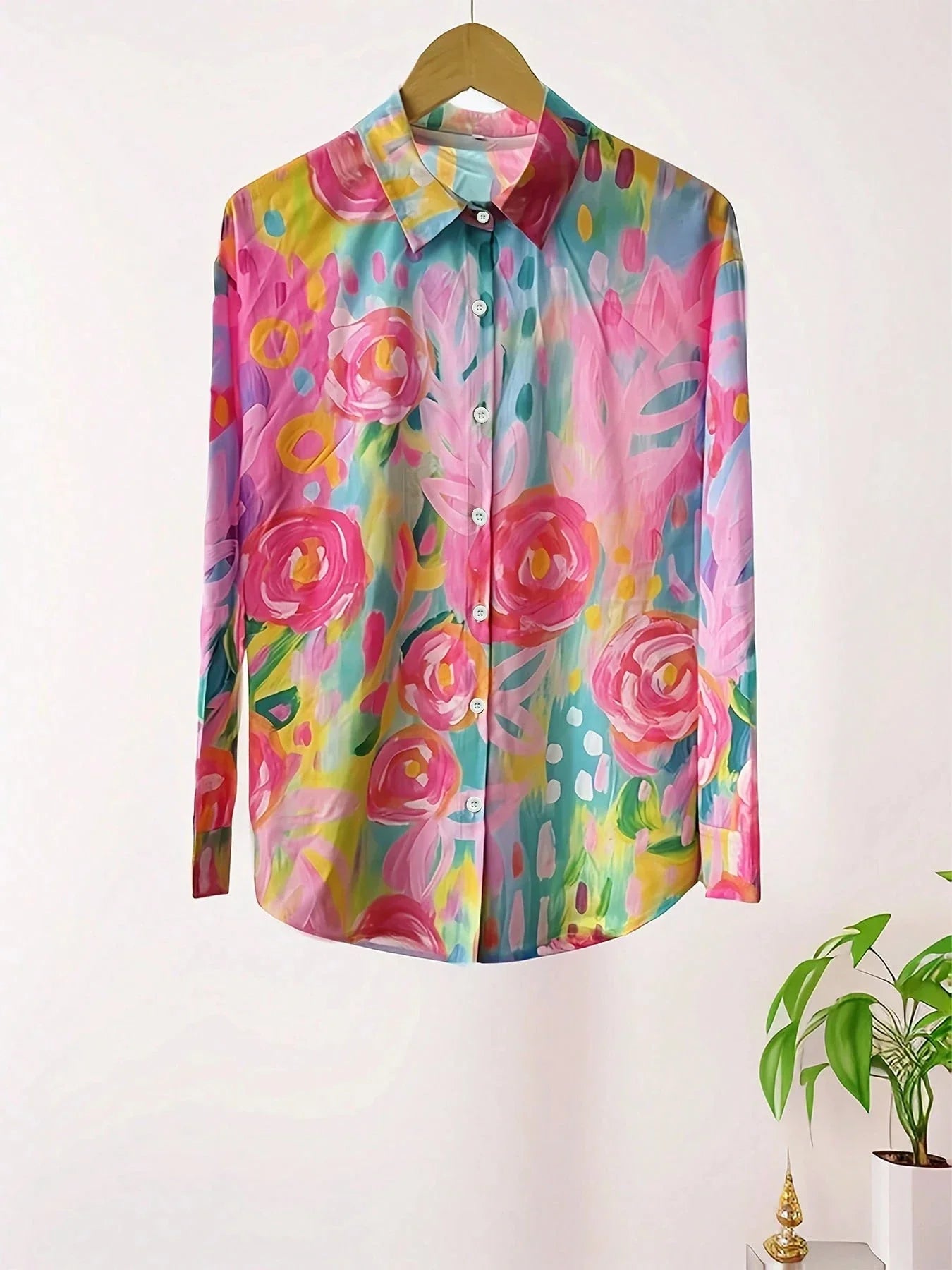 Roxane | Blouse Imprimée Colorée Manches Longues pour Été