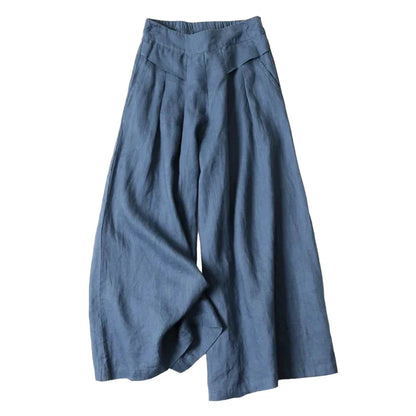 Adeline pantalon fluide d’été en coton lin