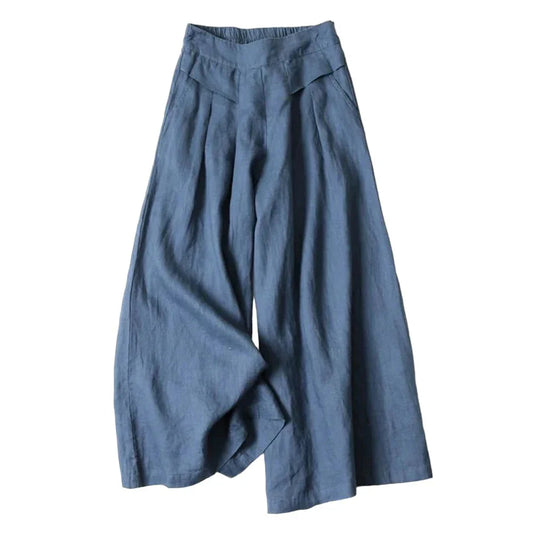 Adeline pantalon fluide d’été en coton lin