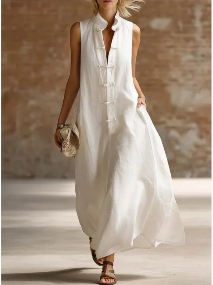 Savina | Robe Longue d’Été Sans Manches