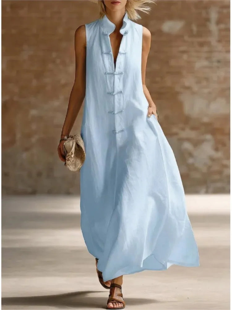 Savina | Robe Longue d’Été Sans Manches