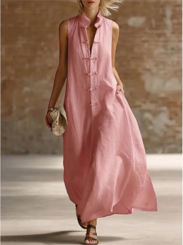 Savina | Robe Longue d’Été Sans Manches