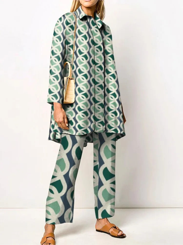 Véronique | Ensemble Blouse et Pantalon Vintage