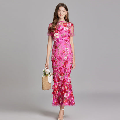 Vaubine | Robe Midi Fleurie Manches Courtes