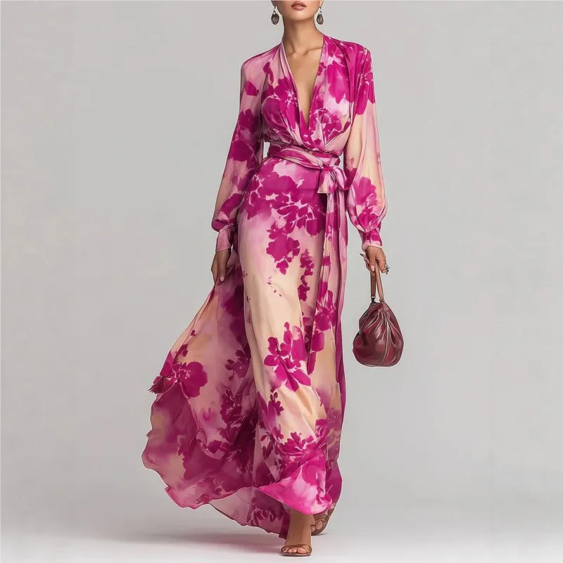 Céleste | Robe Maxi Florale en Chiffon