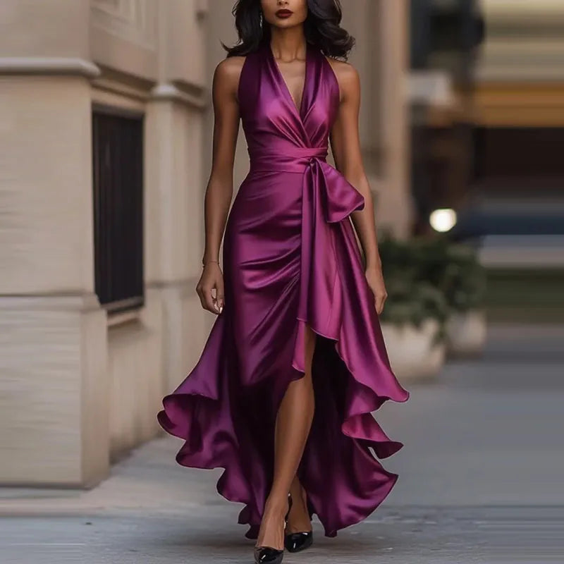 Keltie | Robe Maxi Satinée Dos Nu