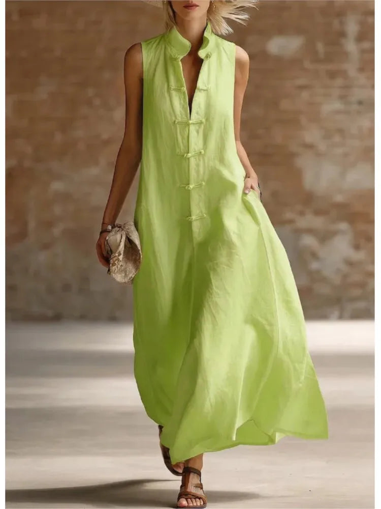 Savina | Robe Longue d’Été Sans Manches