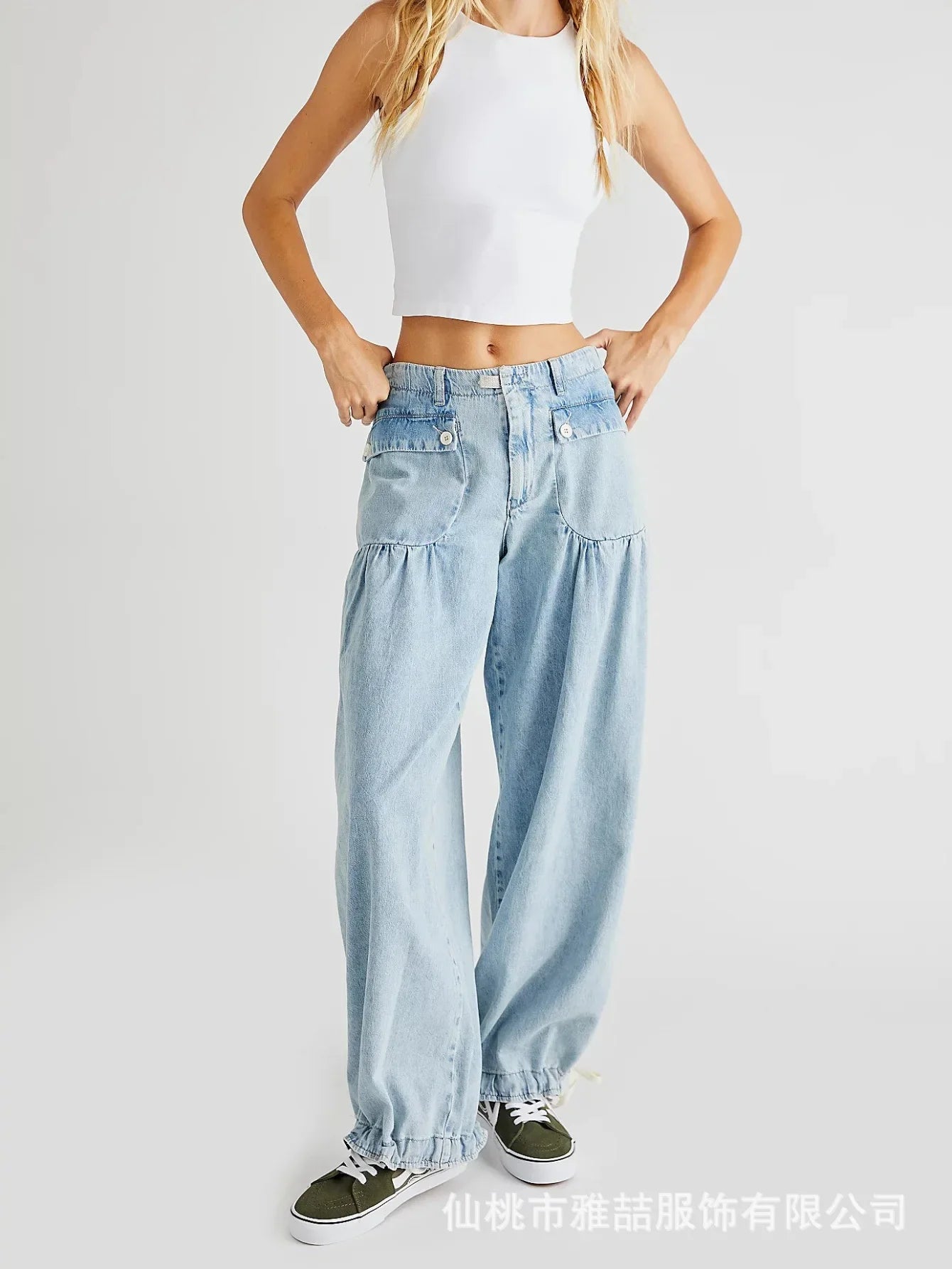 Silvia jean denim large coupe moderne