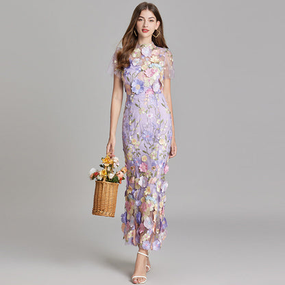 Vaubine | Robe Midi Fleurie Manches Courtes