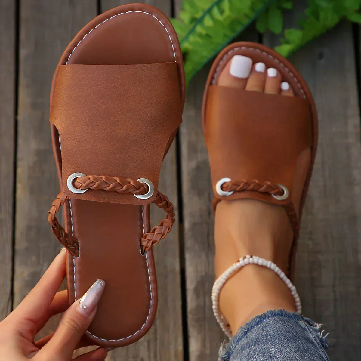 Brielle | Sandales Tressées à Brides Réglables