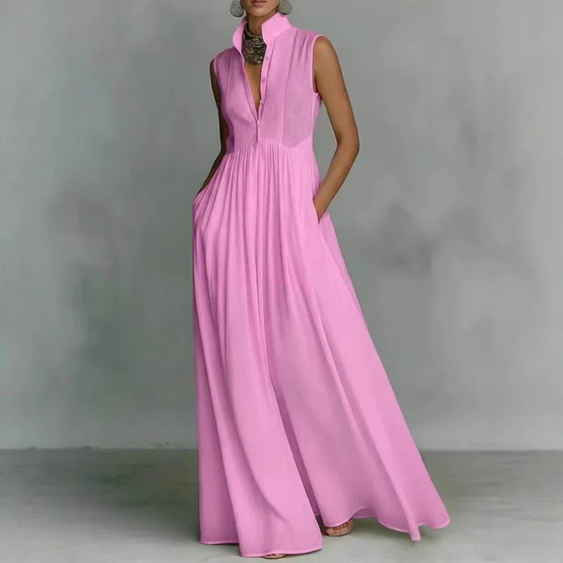 Rowella | Robe Maxi Sans Manches à Volants