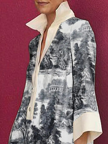 Odette | Robe Courte Tunique Imprimé Toile