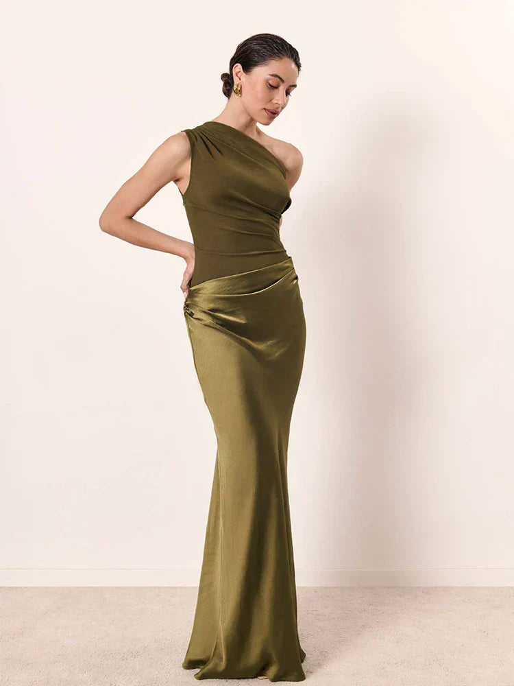 Claudette | Robe Longue Satinée à Fente