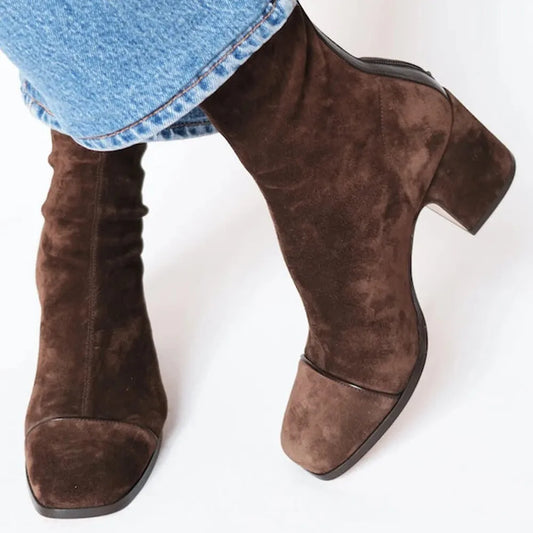 Scarlane | Bottines Bout Carré Talon Bloc