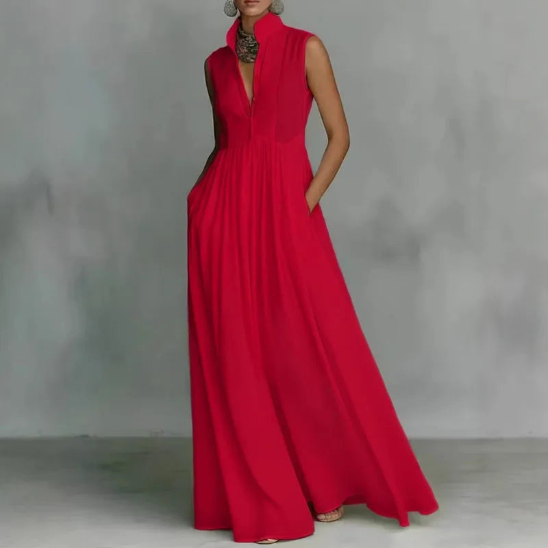 Rowella | Robe Maxi Sans Manches à Volants