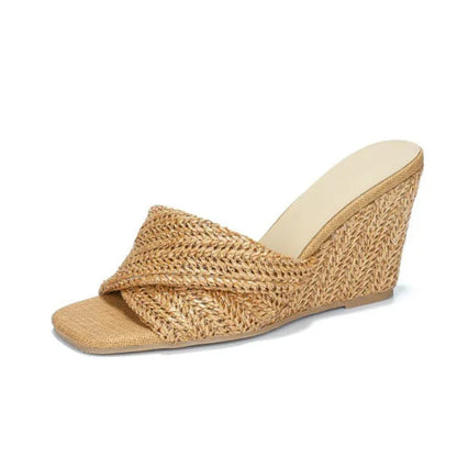 Elvira | Sandales Plateforme Effet Raffia
