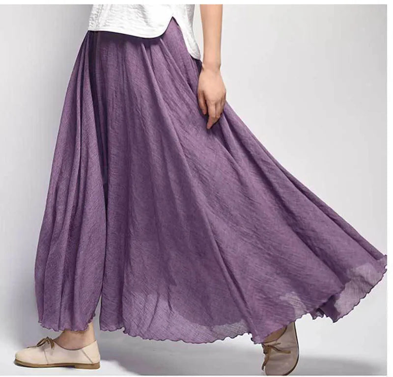 Lunara | Jupe A-Line Fluide Effet Lin