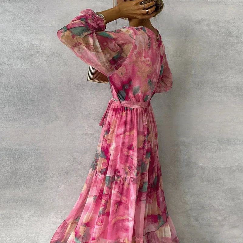 Élodie | Robe Longue Florale Cache-Cœur