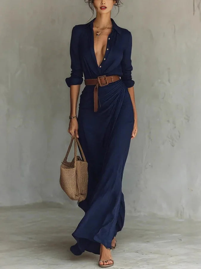 Perla | Robe Maxi Portefeuille Fluide