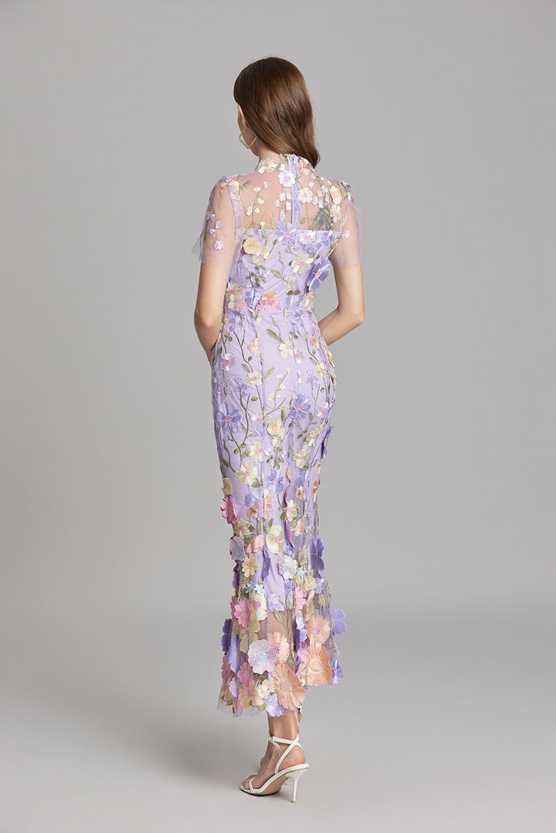 Vaubine | Robe Midi Fleurie Manches Courtes