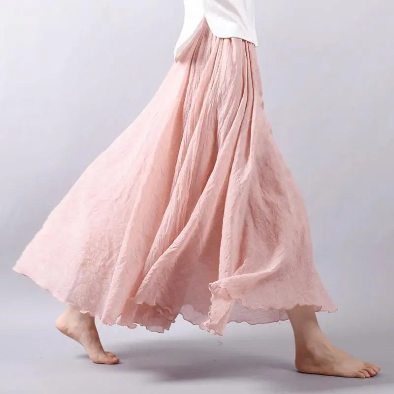 Lunara | Jupe A-Line Fluide Effet Lin