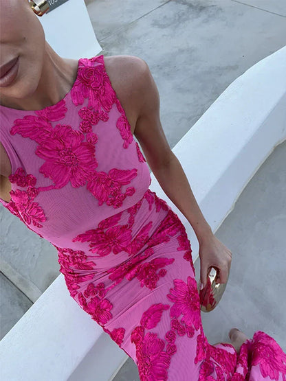 Flora | Robe Longue Florale Sans Manches