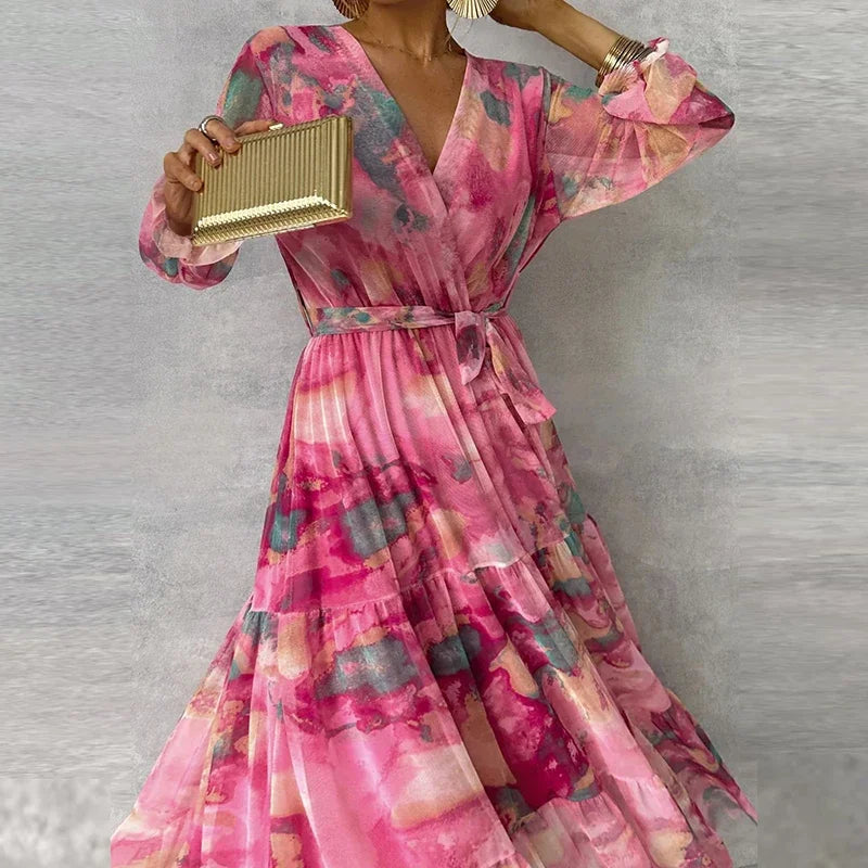 Élodie | Robe Longue Florale Cache-Cœur
