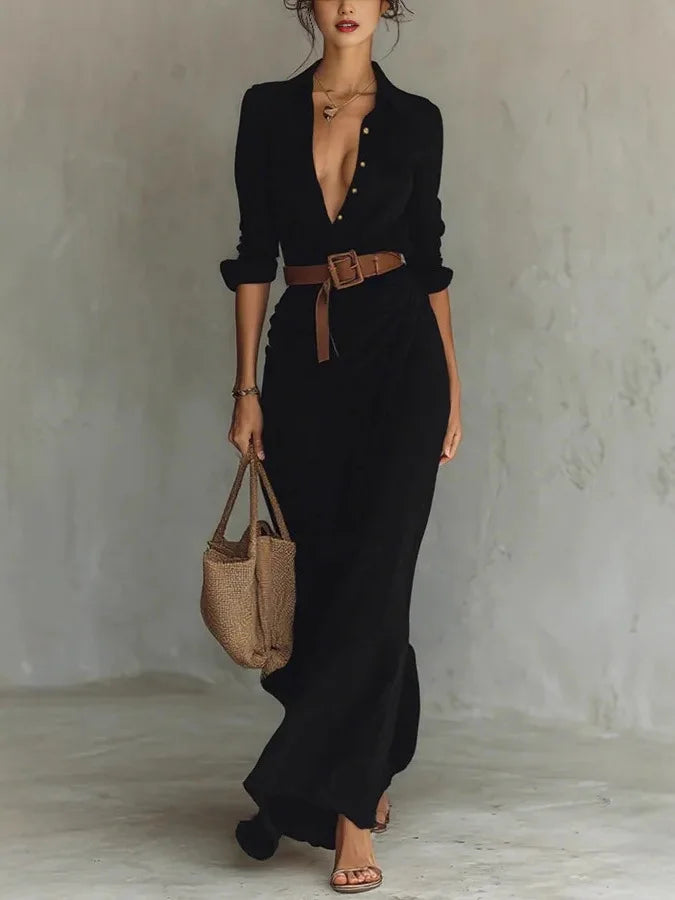 Perla | Robe Maxi Portefeuille Fluide