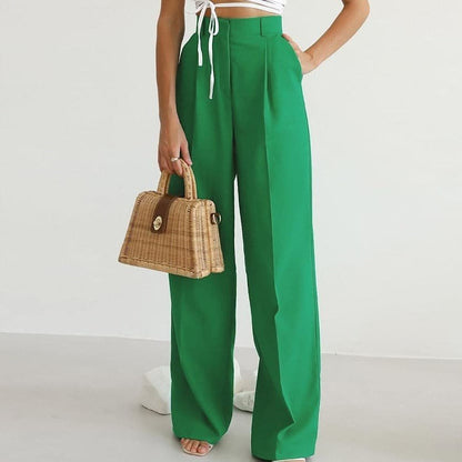 Pernelle | Pantalon Lin Taille Haute Plissé
