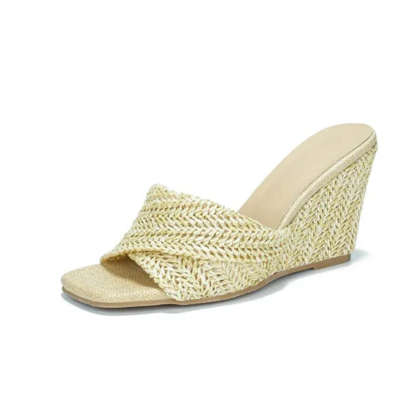 Elvira | Sandales Plateforme Effet Raffia