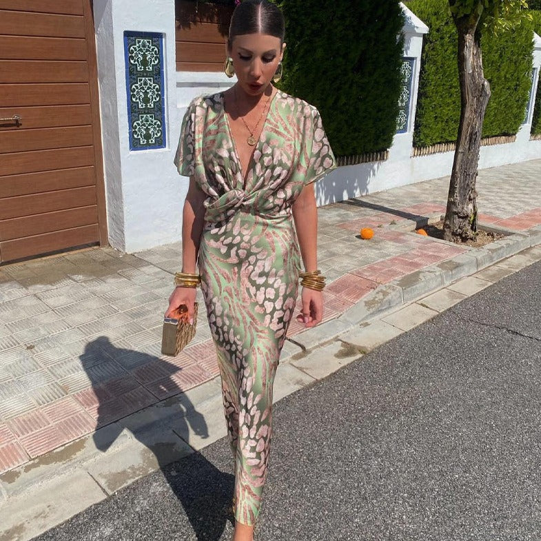 Coralie | Robe Longue Satinée Bretelles Fines pour Mariage Invitée
