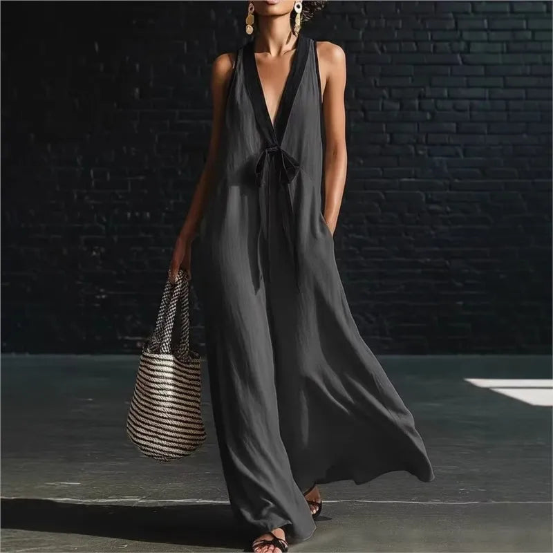 Ondine | Robe Maxi Blanche d’Été à Détails Ajourés