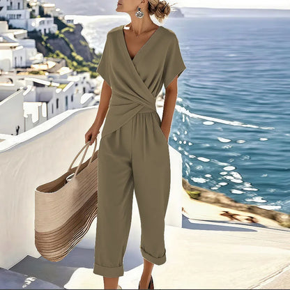 Laure | Ensemble Cache-Cœur Deux Pièces Pantalon